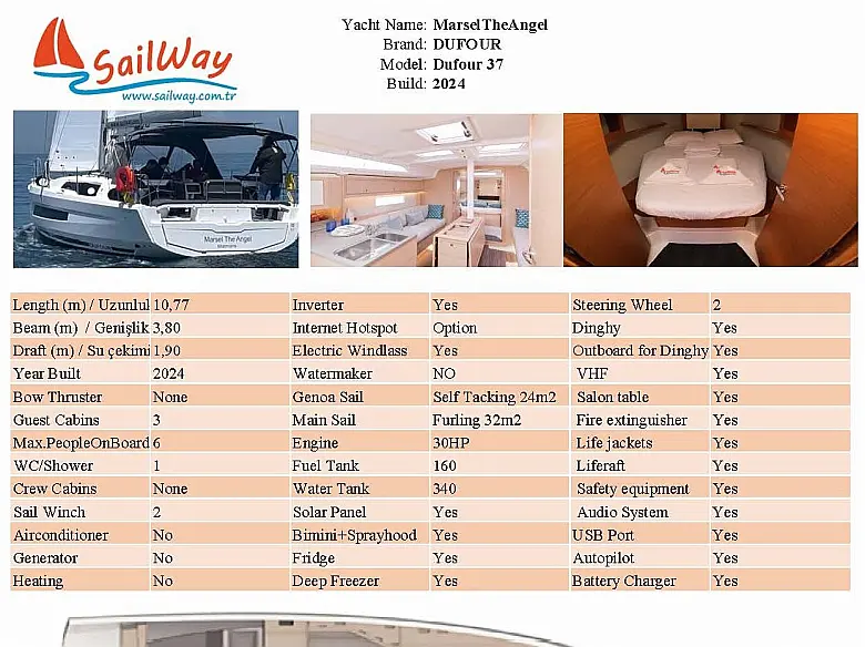 Dufour 37/3.cabin